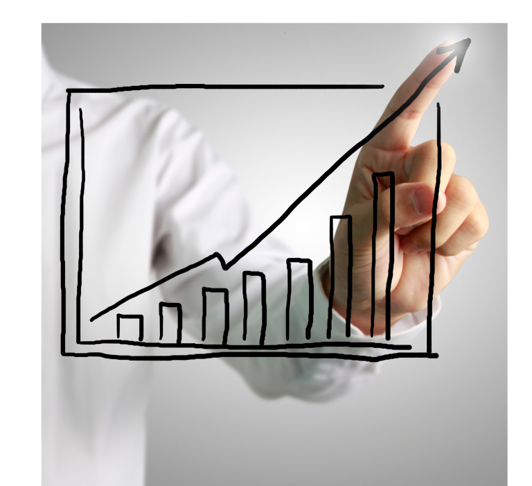 Financial analytics displayed on a glass screen