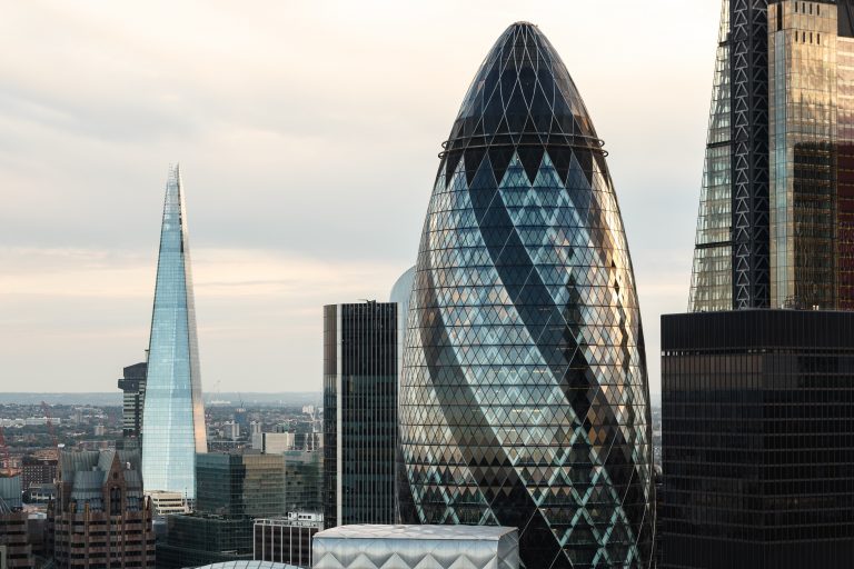 London financial district skyline